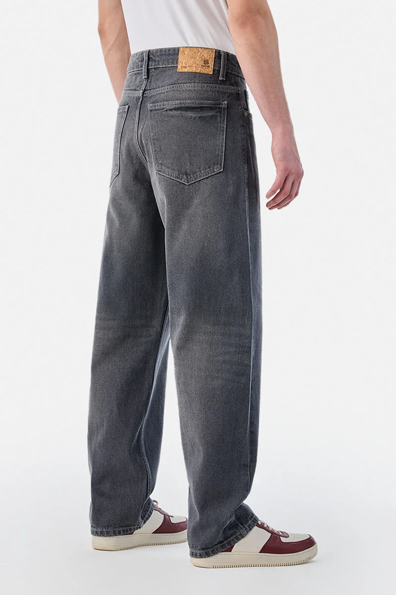 Snitch Grey Washed Loose Fit Jeans for Men | Best Price UAE
